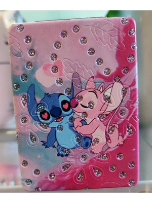 Ada Çanta Kırtasiye Stitch Figürlü Katlanabilir Taşlı Cep Aynası AD3021008
