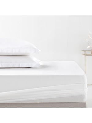 Yataş Nemty Çift Kişilik Pamuk Saten Lastikli Çarşaf - Beyaz