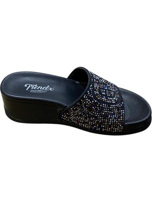 Güven Kundura Kadın Dolgu Topuk Taşlı Terlik