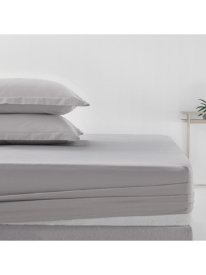 Yataş Nemty Çift Kişilik Pamuk Saten Lastikli Çarşaf - Gri