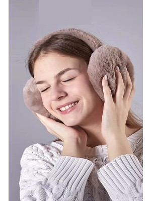 Caş Dekorasyon Kahverengi Peluş Kulaklık