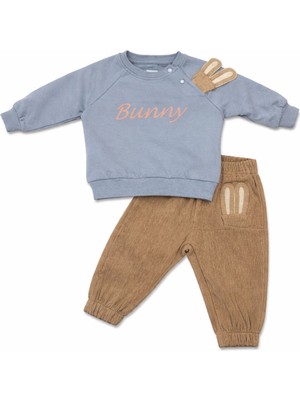 Leona Baby Tavşan Kulaklı Özel Tasarım Erkek Bebek Takım