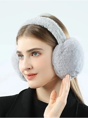 Caş Dekorasyon Gri Renk Peluş Kulaklık