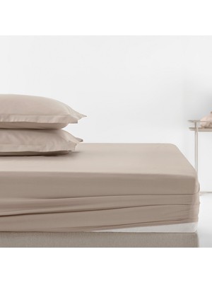 Yataş Nemty Çift Kişilik Pamuk Saten Lastikli Çarşaf - Bej