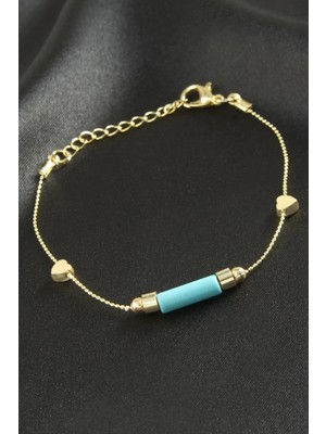 Esranın Dünyası Kalp Turkuaz Taşlı Bileklik RSBİJ34-ESRDNS