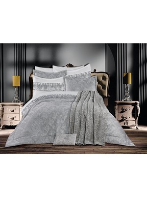 Goldroom Home Buket 11 Parça Nakışlı Nevresim Takımlı,kadife Yatak Örtüsü ve Battaniyeli Çeyiz Seti