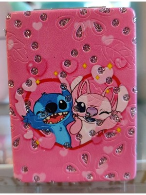 Ada Çanta Kırtasiye Stitch Figürlü Katlanabilir Taşlı Cep Aynası AD3021008