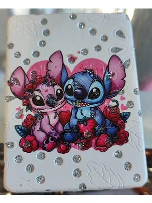 Ada Çanta Kırtasiye Stitch Figürlü Katlanabilir Taşlı Cep Aynası AD3021008