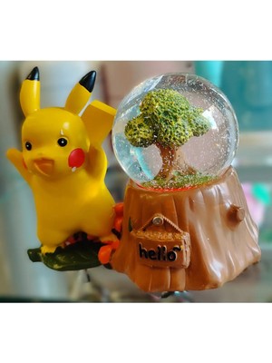 Ada Çanta Kırtasiye Pokemon Figürlü Orta Boy Işıklı Kar Küresi (13CM* 13CM) AD10685