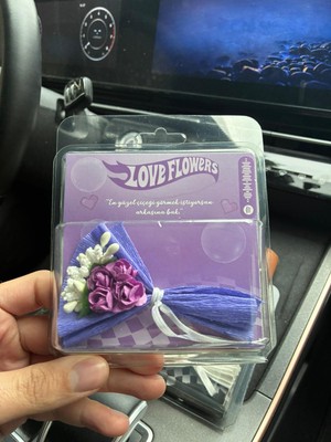 Mor Aynalı Yazılı Şarkılı Mini Çiçek Buketi Hotwheels