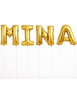 Bkmc 4 Harfli Kişiye Özel Uçan Folyo Balon Doğum Günü Folyo Balon Set 76 cm 34 Inç