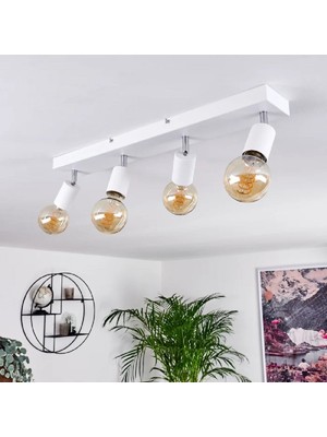 Riolight Modern2 Beyaz2 4XE27 Mafsallı Hareketli Başlık(Glop Ampul Hariç) Metal Spot Avize