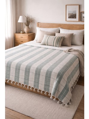 Ces Store Çift Kişilik %100 Pamuk El Dokuması Pike, Doğal Dokulu 4 Mevsim Yatak Örtüsü, 200X240CM.