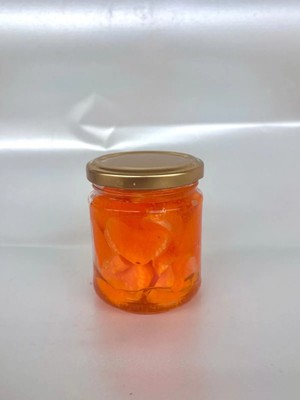 Mandalina Reçeli Görünümlü El Yapımı Soya Mum | Cam Kavanoz Dekoratif Mum