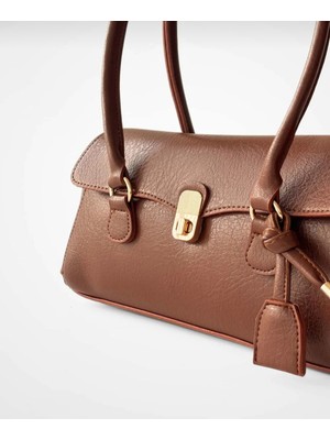 Nevalia Kadın Taba El ve Omuz Çantası – Gold Kilit Detaylı, Şık Askılı Kol Çantası, Günlük & Özel Gün Çantası