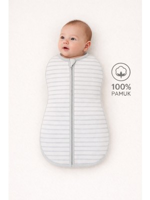 Mimocan %100 Pamuklu Organik Yumuşak Penye Uyku Tulumu Yenidoğan Fermuarlı Kundak 60X35 cm