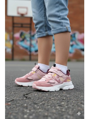 Vicco Wild Phlon Hafif Taban Cırtlı Çocuk Spor Ayakkabı Pudra