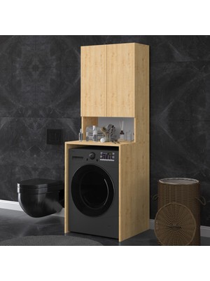 Kone Haus Bittea Safir Meşe  Çamaşır Makinesi Banyo Dolabı KH2564