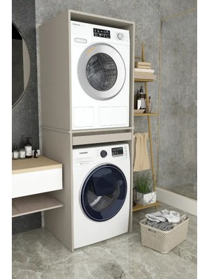 Kone Haus Lonia Kül Gri Çamaşır Makinesi Banyo Dolabı KH2585