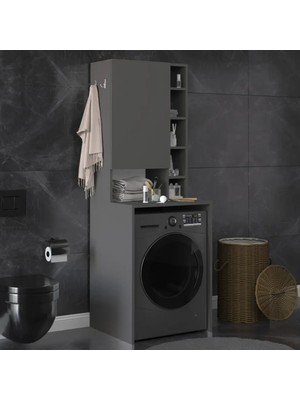 Kone Haus Datty Antrasit Çamaşır Makinesi Banyo Dolabı KH2567