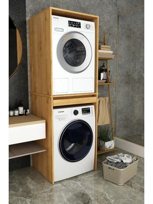 Kone Haus Lonia Safir Meşe  Çamaşır Makinesi Banyo Dolabı KH2584