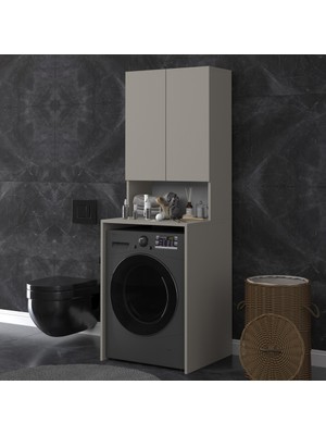 Kone Haus Bittea Kül Gri Çamaşır Makinesi Banyo Dolabı KH2565