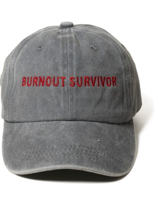 Nome Studio Nakışlı Şapka Vintage Eskitme Tarz Yıkamalı Pamuk Kumaş Üstüne Nakış Yazılı Şapka