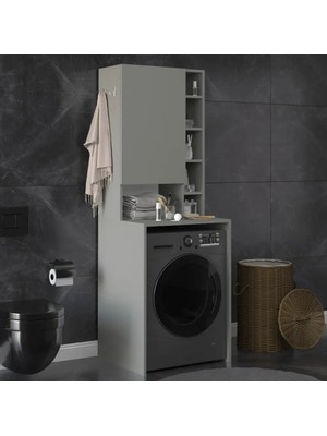 Kone Haus Datty Kül Gri Çamaşır Makinesi Banyo Dolabı KH2570