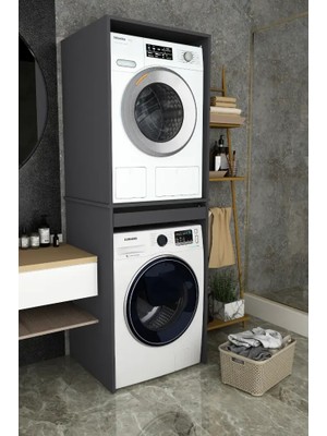 Kone Haus Lonia Antrasit Çamaşır Makinesi Banyo Dolabı KH2582