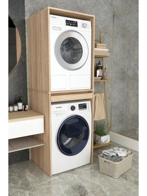 Kone Haus Lonia Sonoma Çamaşır Makinesi Banyo Dolabı KH2583