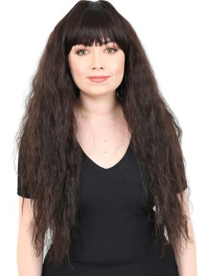 Indispensablely Uzun Perçemli Kabarık Dalgalı Fiber Sen Peruk / Kahverengi