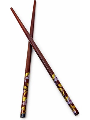 Vipfoni Çiçek Desenli Ahşap Topuz Çubuğu Kalem Toka 2 Adet