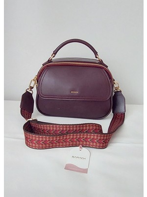 261AE202 Model Sarach Marka Bordo Renk El ve Omuz Çantası