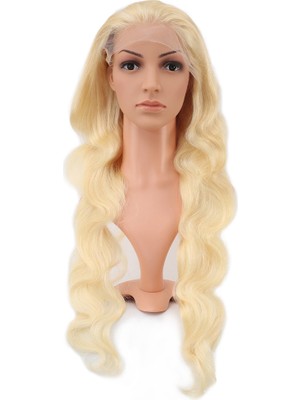 Indispensablely Gerçek Front Lace Dalgalı Platin Tül Peruk / 80/85CM