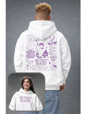 Fuddy Moda Unisex Benson Boone Sırt Baskılı Kapüşonlu Sweatshirt, Oversize Müzik Temalı Hoodie