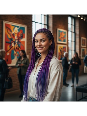 Indispensablely Afrika Örgüsü ve Rasta Için Sen Ombreli / Açık Mor / Koyu Mor