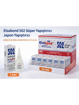 Bezos Elsabond 502 Süper Yapıştırıcı Japon Yapıştırıcı 20G Güçlü Hızlı Kuruyan Super Glue