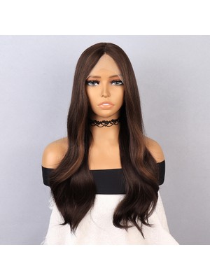 Indispensablely Kumral Dalgalı Işıltılı Tül Peruk