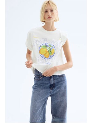 EAS Giyim Baskılı Oversize Basic Tişort