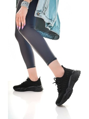 Indispensablely Ante Siyah Triko Bağcıklı Spor Ayakkabı