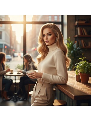 Indispensablely Dalgalı Front Lace Gerçek Tül Peruk / Sıcak Karamel / 60/65CM