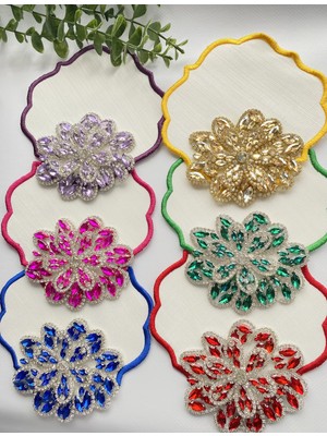 Elçiçek Homedecor Sunum Peçete,kokteyl Peçete,lüks Taşlı Kahve Yanı Sunum Peçete 6 Adet