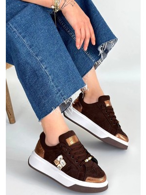 Indispensablely Ceans Kahverengi Süet Bağcıklı Spor Ayakkabı