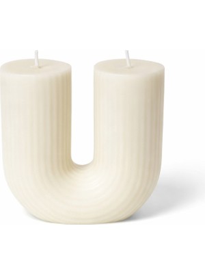 Waxera Karamel Kokulu Dekoratif U Mum - El Yapımı Soya Mum