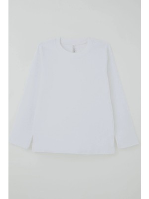 Breeze Erkek Çocuk Uzun Kollu Tişört Basic 4-8 Yaş, Ekru
