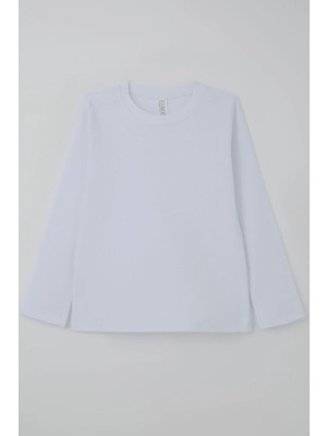 Breeze Erkek Çocuk Uzun Kollu Tişört Basic 4-8 Yaş, Beyaz