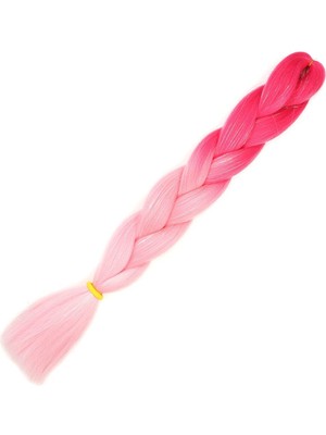 Indispensablely Simli Koyu Pembe / Pembe / Şeker Pembesi Ombreli Örgülük 100 Gr.