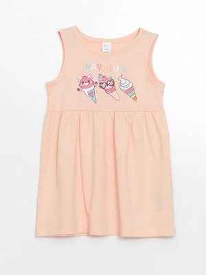 Lc Waikiki Yeni Sezon Bisiklet Yaka Çiçekli Kız Çocuk Elbise