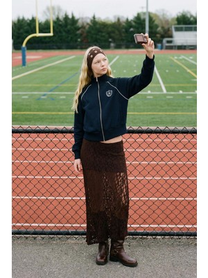 DeFacto Asimetrik Normal Bel Dantelli Midi Etek G8588AX26SP