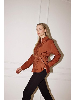 DeFacto Relax Fit Gömlek Yaka Modal Uzun Kollu Gömlek G9131AX26SP